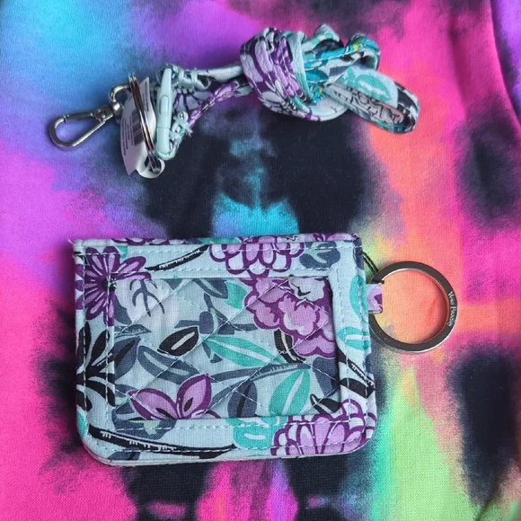 Vera Bradley Campus Double ID Wallet & Breakaway Lanyard Penelope's Garden - Picture 5 of 7